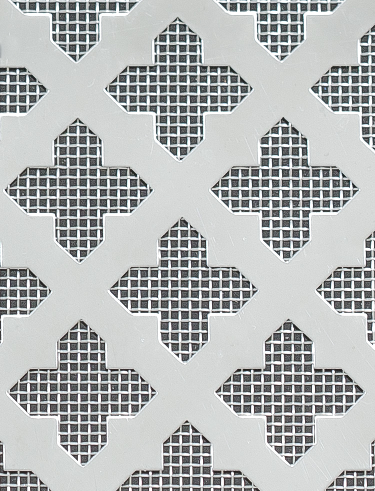 Mesh Grille, Fancy Cross Stainless 1X1M With Stainless Backing Mesh